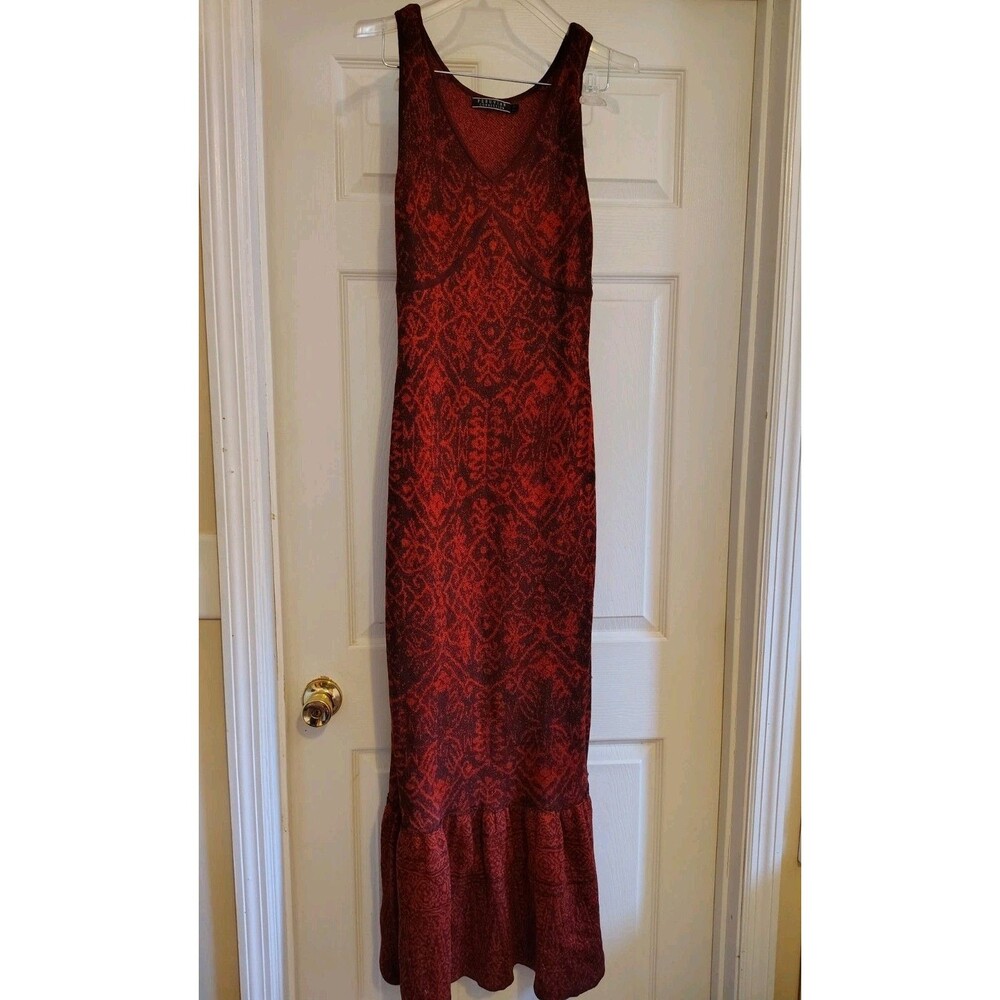 Peruvian Connection Women's M Collection Red   V-Neck Sleeveless Mermaid Dress - Picture 2 of 14